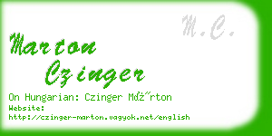 marton czinger business card